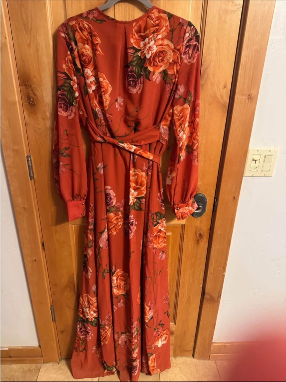 Baltic Born Rust Floral Wrap Maxi Dress